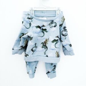 Posh Peanut Blue Dragon Print Baby Outfit